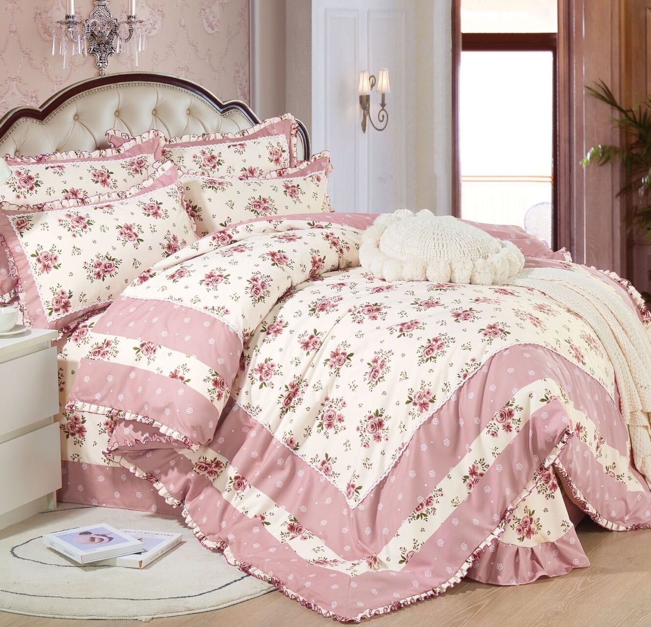Lenjerie de pat 100% bumbac Brodat - 4 piese | 14307-VH