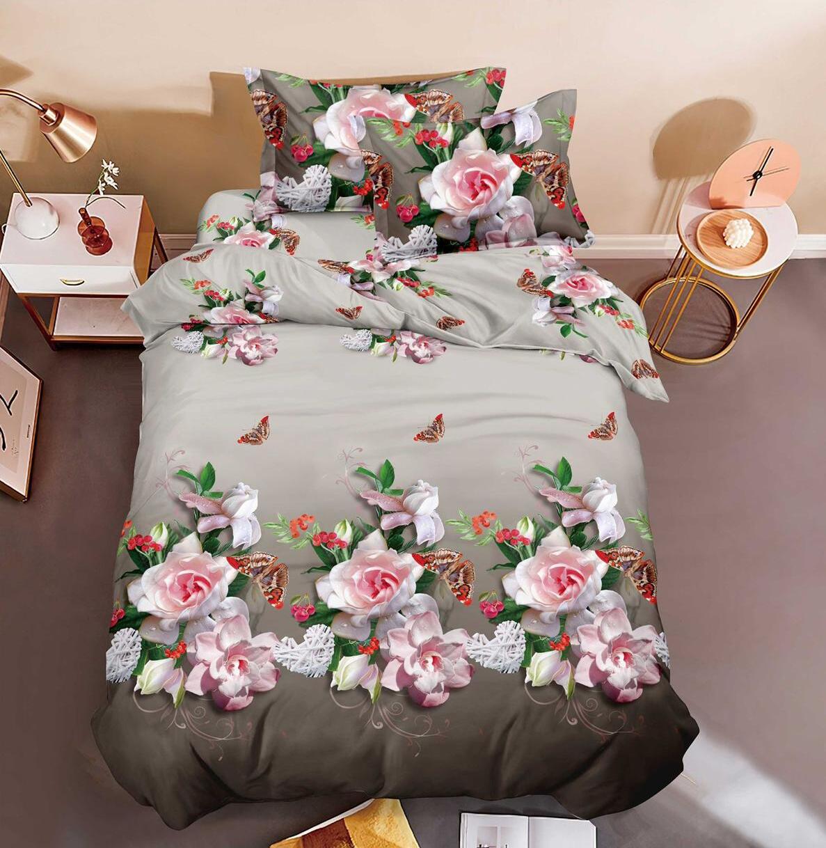 Lenjerie de pat bumbac satinat 3D - 1 persoana – 4 piese | 14335-C
