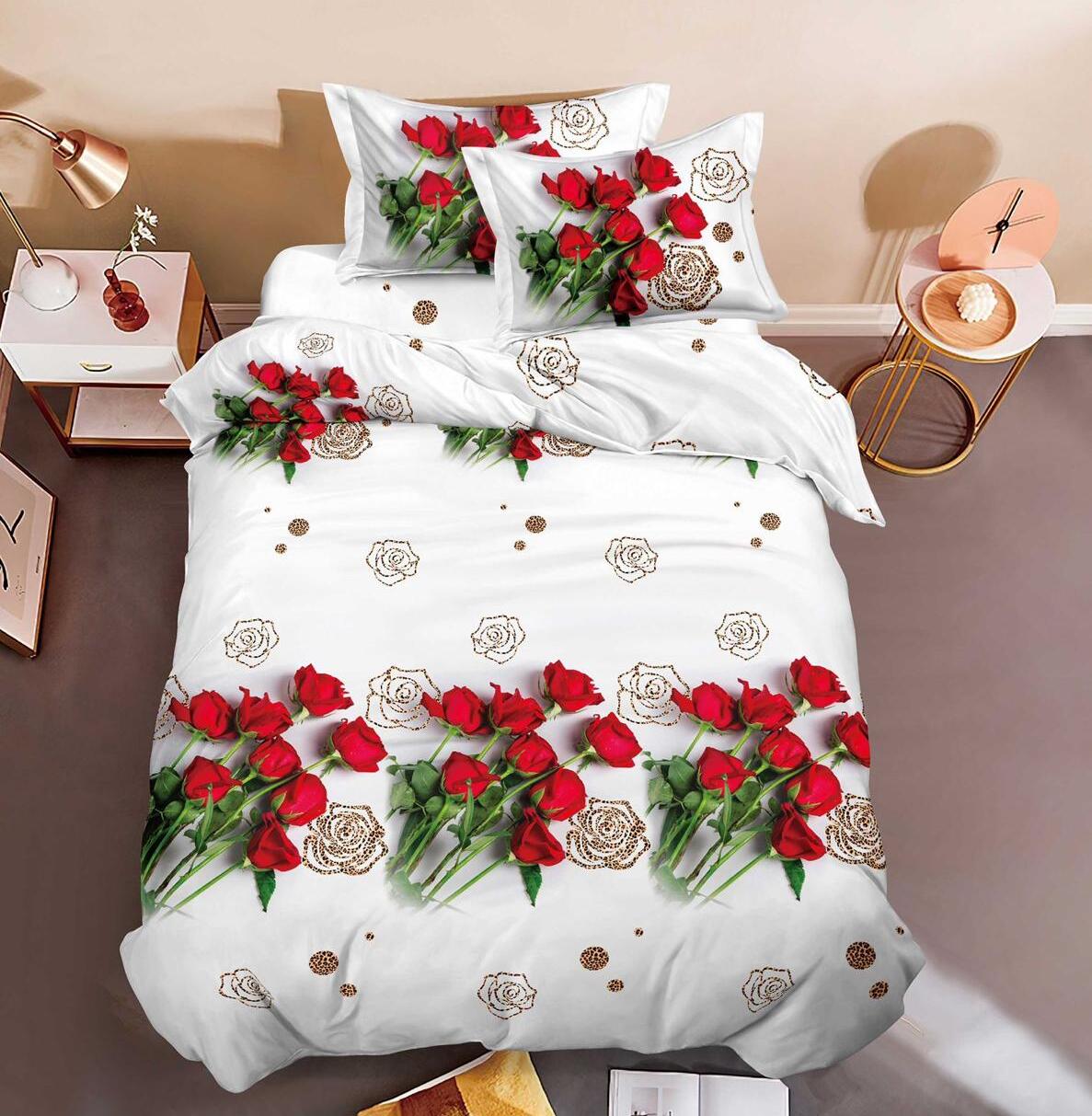 Lenjerie de pat bumbac satinat 3D - 1 persoana – 4 piese | 14329-C