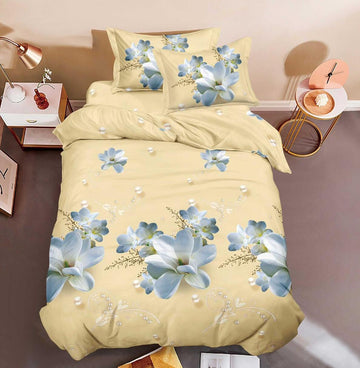 Lenjerie de pat bumbac satinat 3D - 1 persoana – 4 piese | 14326-C