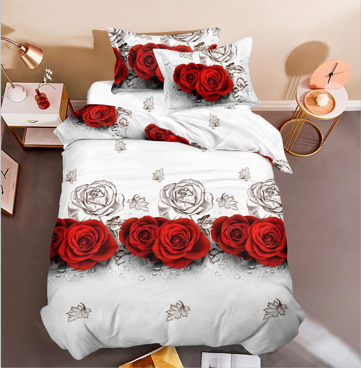 Lenjerie de pat bumbac satinat 3D - 1 persoana – 4 piese | 14322-C