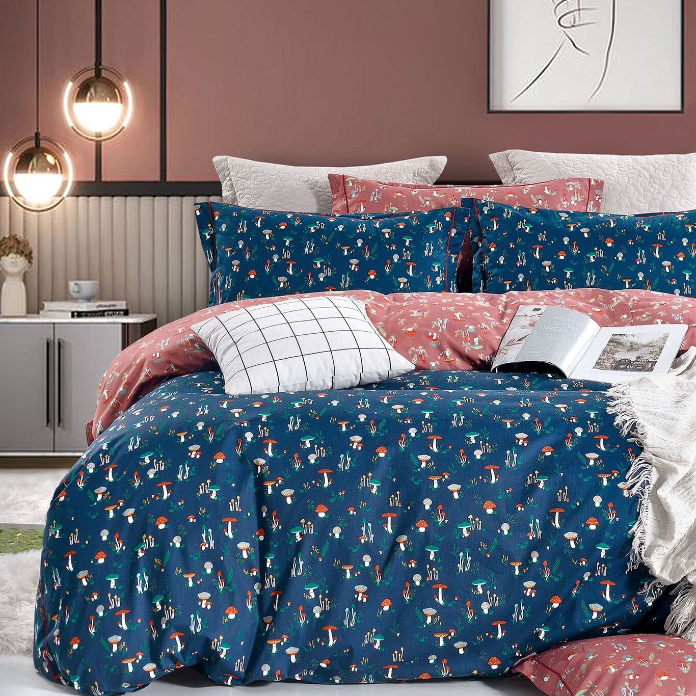 Lenjerie de pat 100% Bumbac Romanesc - 1 persoana - 4 piese | 14419-PR