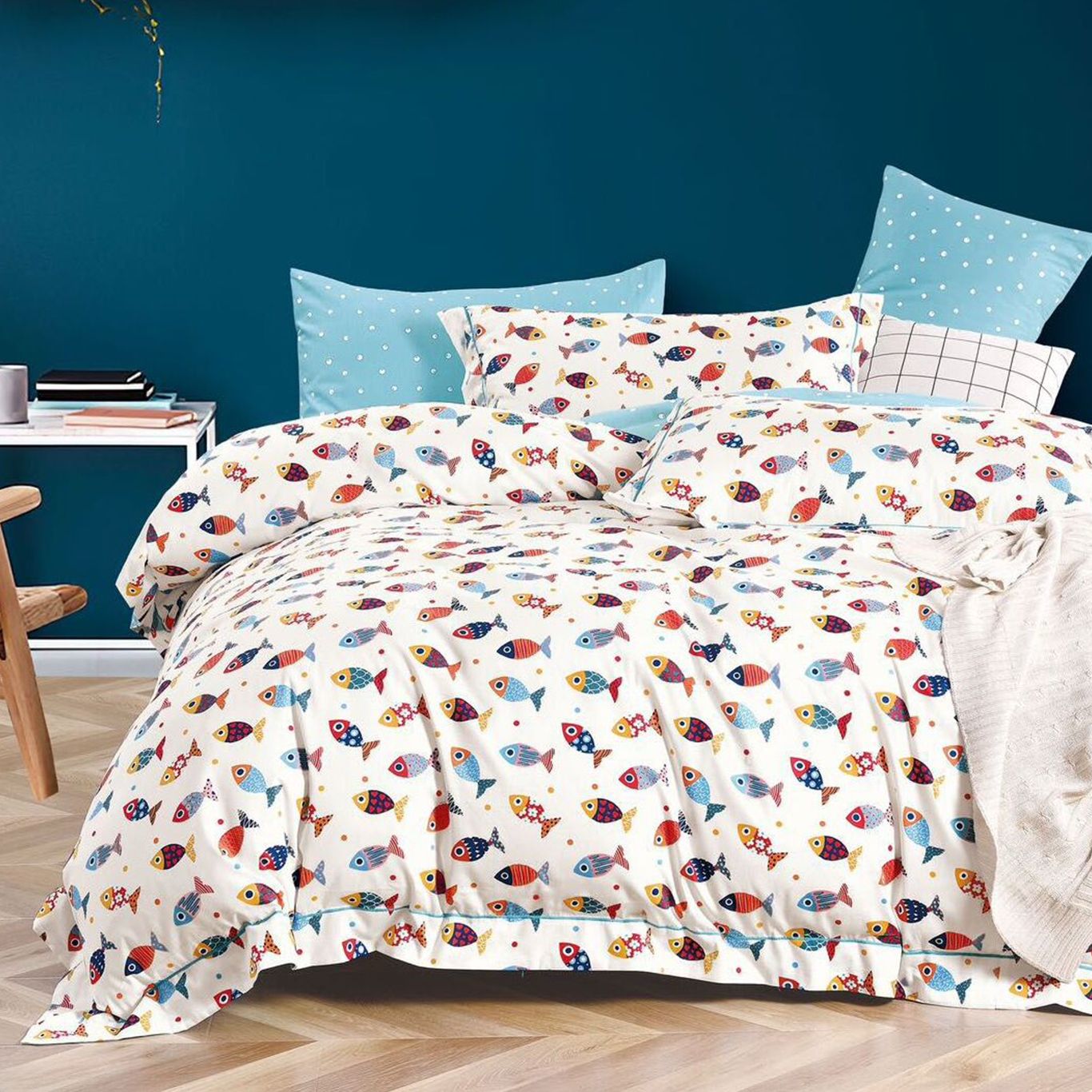 Lenjerie de pat 100% Bumbac Romanesc - 1 persoana - 4 piese | 14417-PR