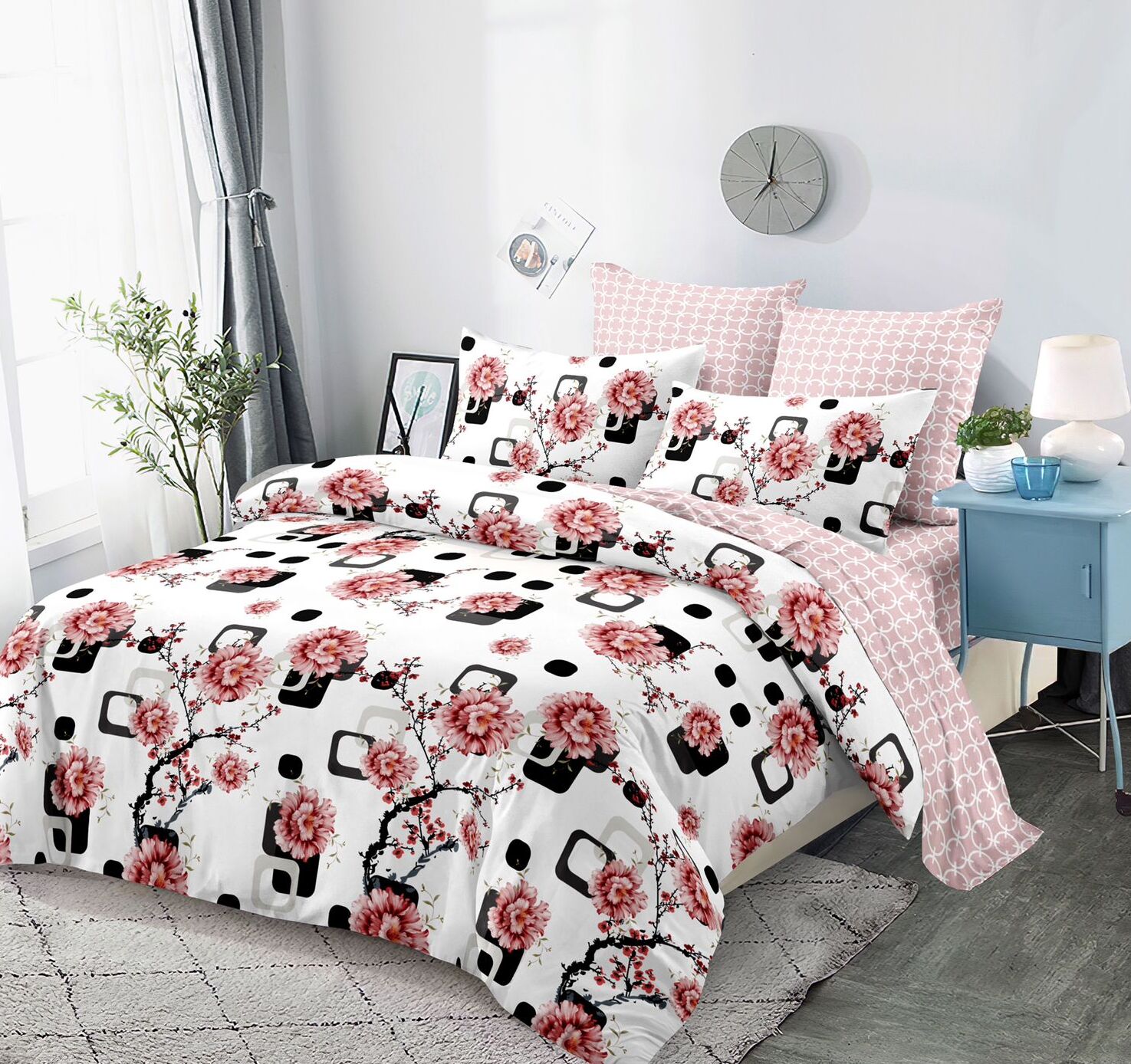Lenjerie de pat bumbac finet - 6 piese | 14441-PR