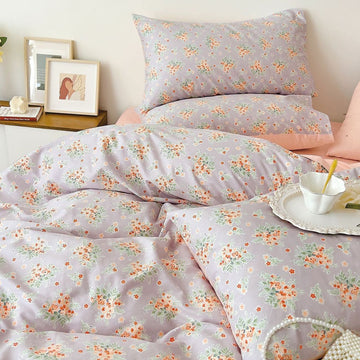 Lenjerie de pat 100% bumbac Premium - cu elastic - 4 piese | 14565-PR