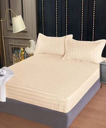 Lenjerie de pat damasc Deluxe gama Horeca - cu elastic - 4 piese | 15063-PR