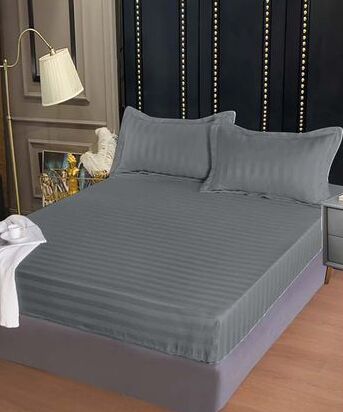 Lenjerie de pat damasc Deluxe gama Horeca - cu elastic - 4 piese | 15059-PR