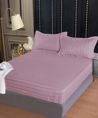 Lenjerie de pat damasc Deluxe gama Horeca - cu elastic - 4 piese | 15054-PR