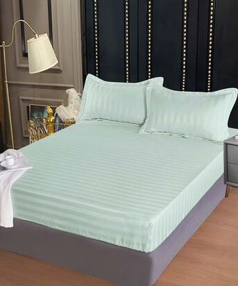 Lenjerie de pat damasc Deluxe gama Horeca - cu elastic - 4 piese | 15053-PR