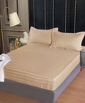 Lenjerie de pat damasc Deluxe gama Horeca - cu elastic - 4 piese | 15066-PR
