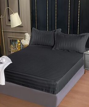 Lenjerie de pat damasc Deluxe gama Horeca - cu elastic - 4 piese | 15065-PR