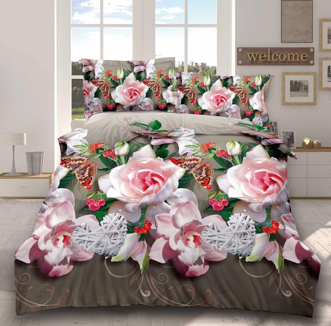 Lenjerie de pat bumbac satinat 3D – 4 piese | 15100