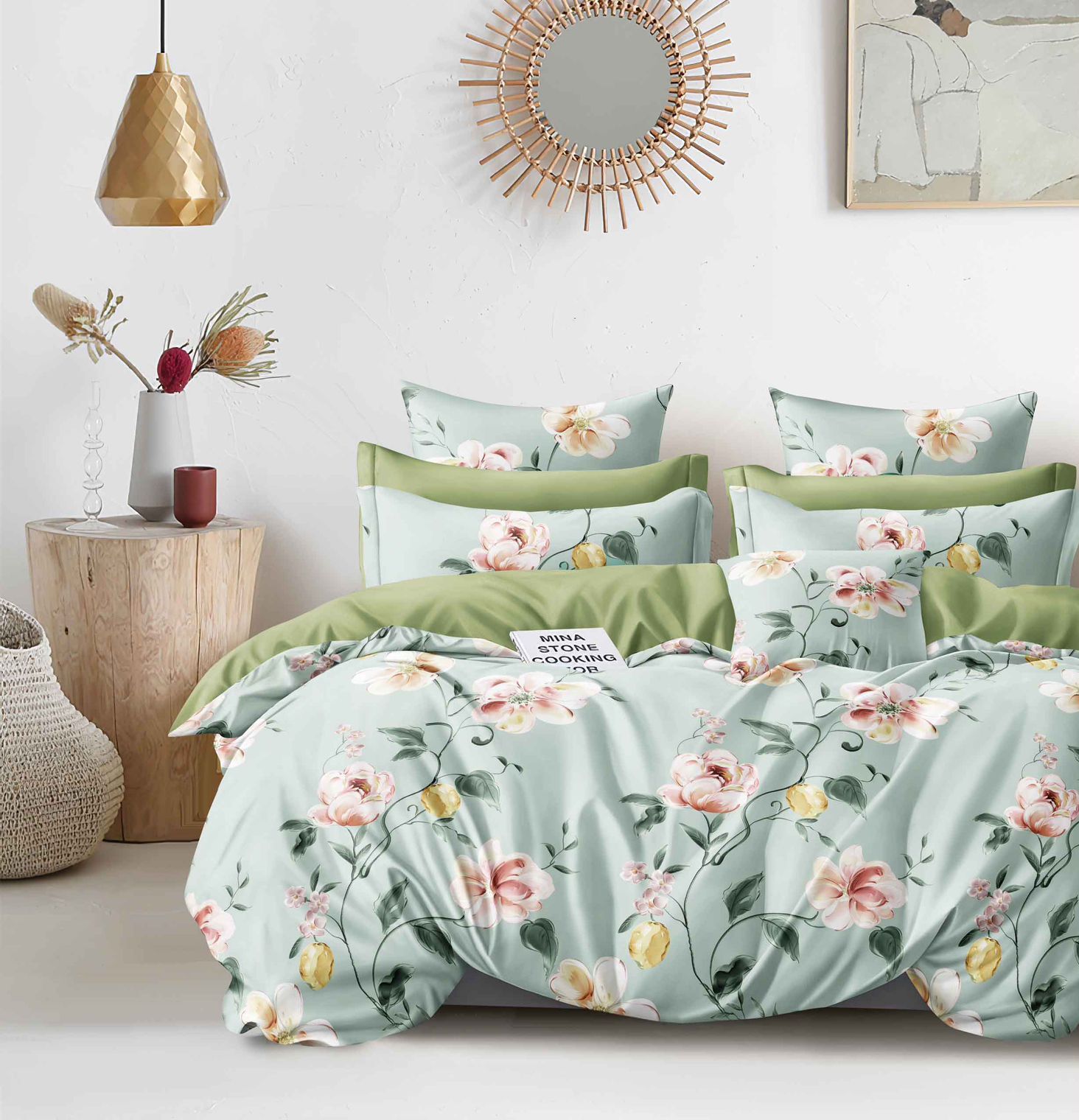 Lenjerie de pat bumbac satinat – 4 piese | 15250-TL
