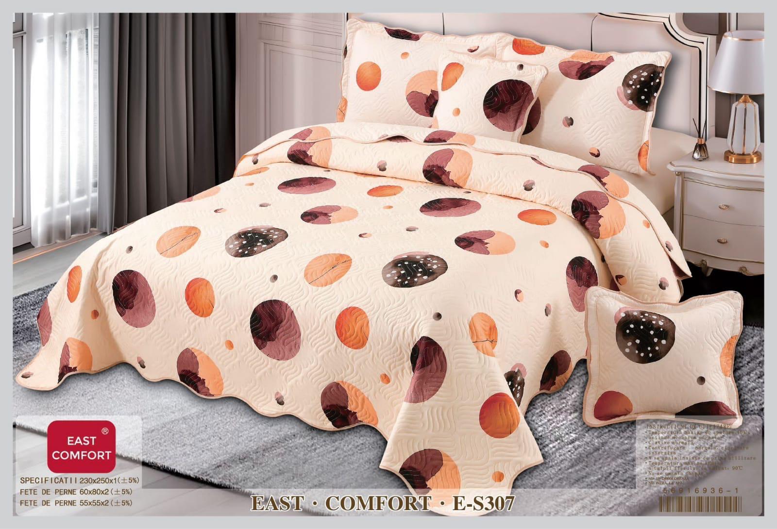 Cuvertura de pat 100% bumbac - 5 piese | 15533-CH
