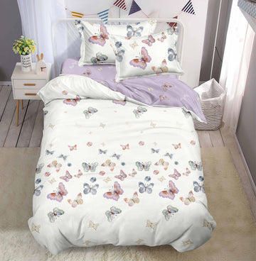 Lenjerie de pat bumbac finet - 1 persoana - 4 piese | 15743-C