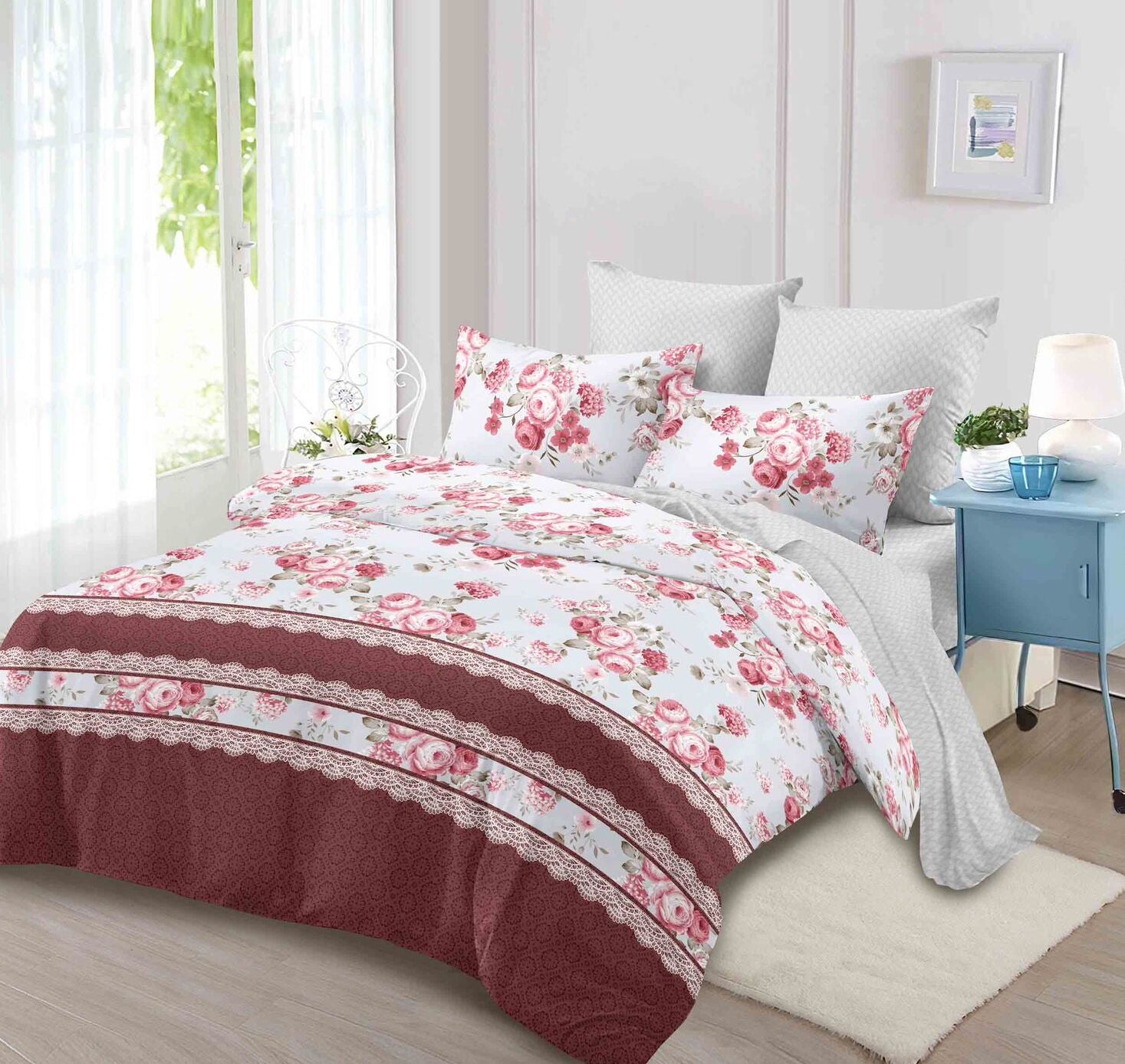 Lenjerie de pat bumbac finet - 6 piese | 16039-PR
