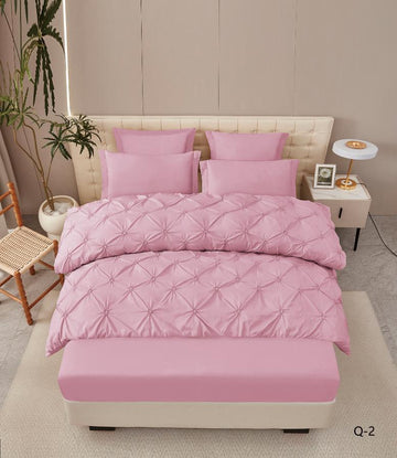 Lenjerie de pat bumbac finet cu pliuri - deluxe - cu elastic – 6 piese | 16320-V