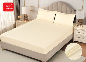 Husa de pat bumbac Damasc Hotelier - cu elastic - 3 piese | 16324-CH