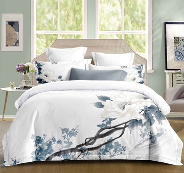 Lenjerie de pat 100% bumbac - cu elastic - 4 piese | 16653-PR