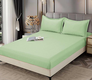 Husa de pat bumbac damasc hotelier cu elastic - 3 piese | 16752-C