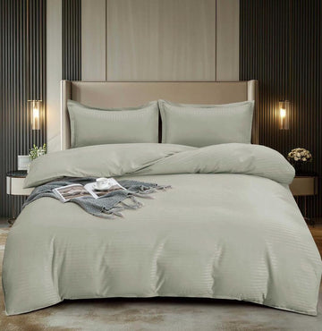 Lenjerie de pat damasc Premium gama Horeca - cu elastic - 4 piese | 16727-C