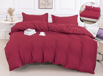 Lenjerie de pat bumbac Damasc Hotelier - cu elastic - 4 piese | 16827-P