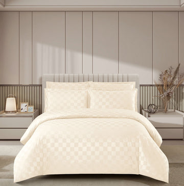 Lenjerie de pat damasc Luxury hotelier - cu elastic - 4 piese | 17021-PR