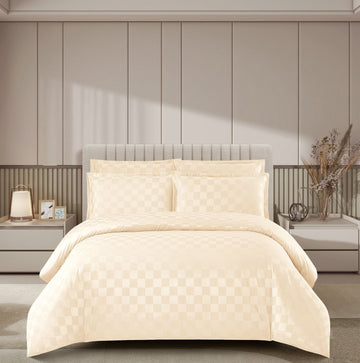 Lenjerie de pat damasc Luxury hotelier - cu elastic - 4 piese | 17023-PR
