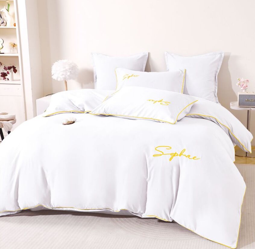 Lenjerie de pat bumbac brodat – 6 piese | 17264-TL