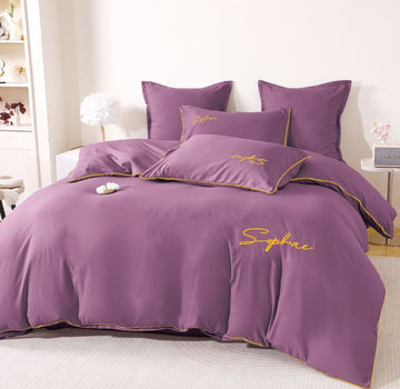 Lenjerie de pat bumbac brodat – 6 piese | 17262-TL