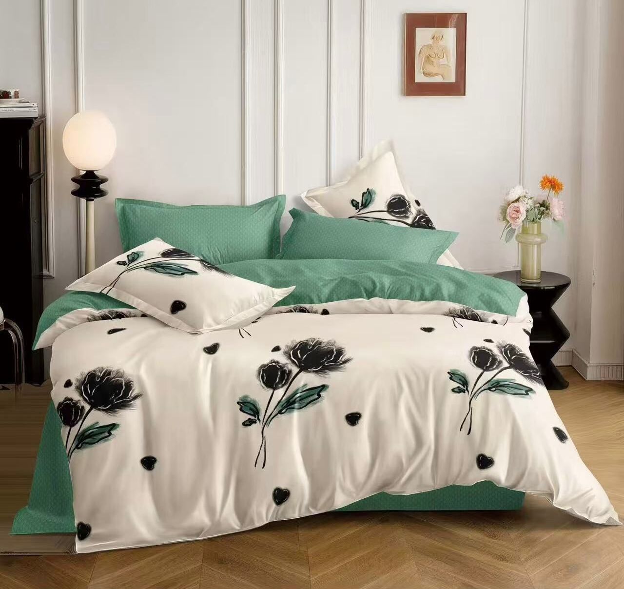 Lenjerie de pat bumbac finet cu elastic – 6 piese | 18323-TL