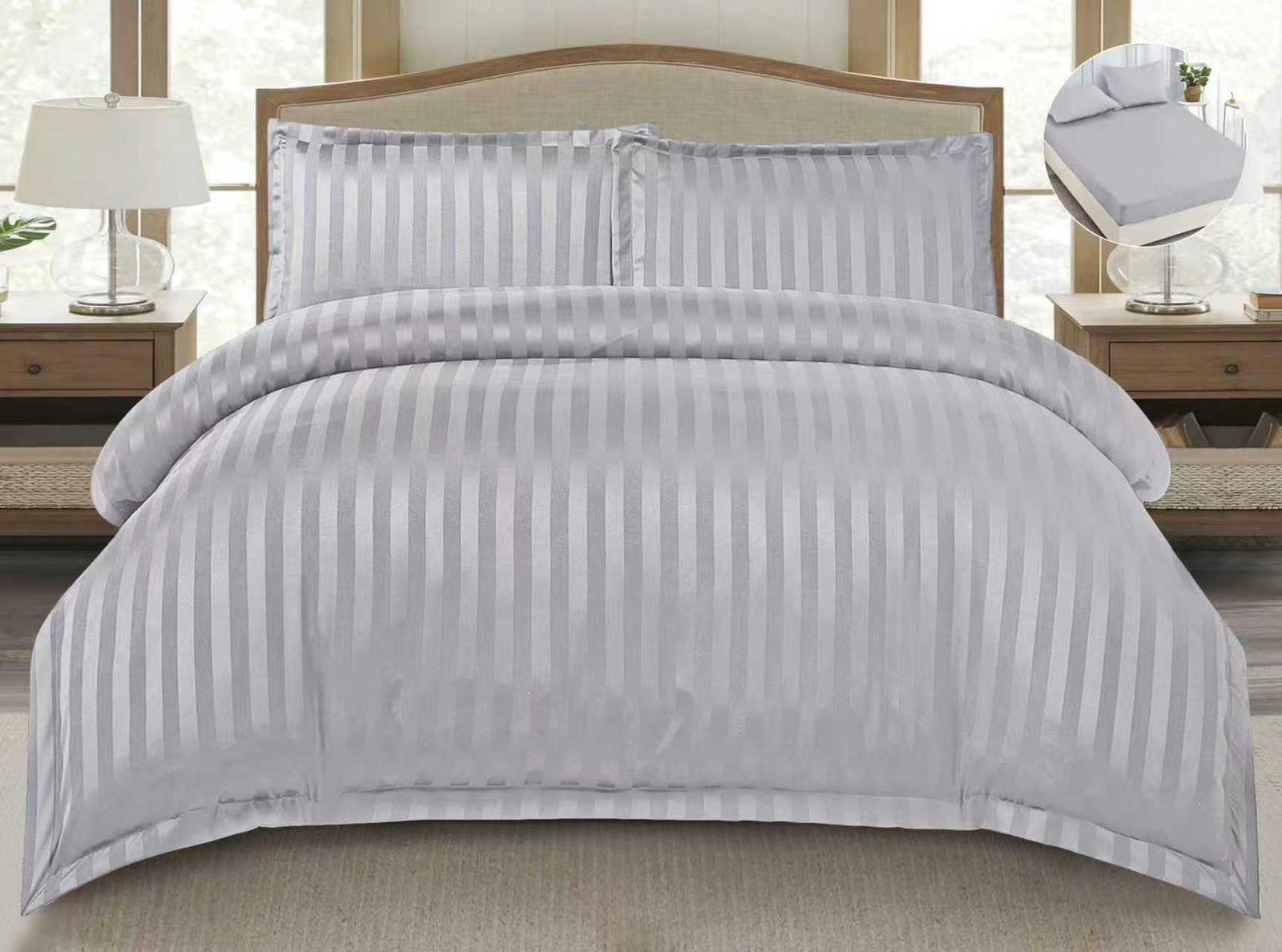 Lenjerie de pat bumbac Damasc Hotelier - cu elastic - 6 piese | 18232-TL
