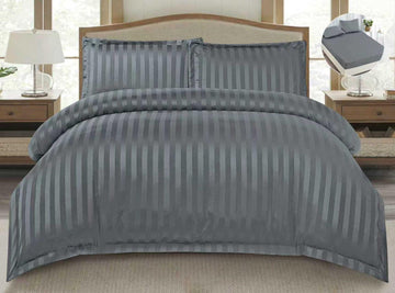 Lenjerie de pat bumbac Damasc Hotelier - cu elastic - 6 piese | 18230-TL