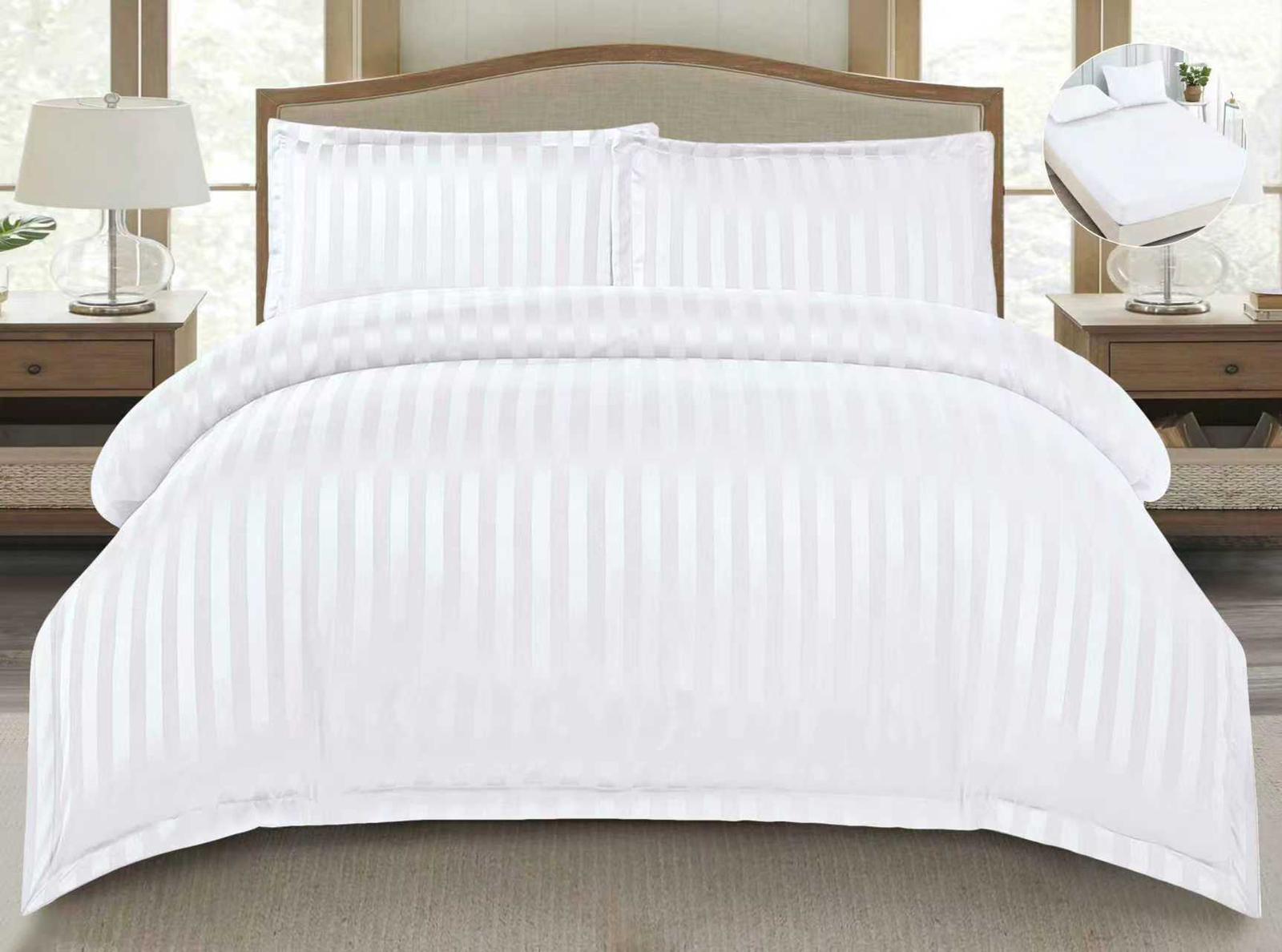 Lenjerie de pat bumbac Damasc Hotelier - cu elastic - 6 piese | 18228-TL