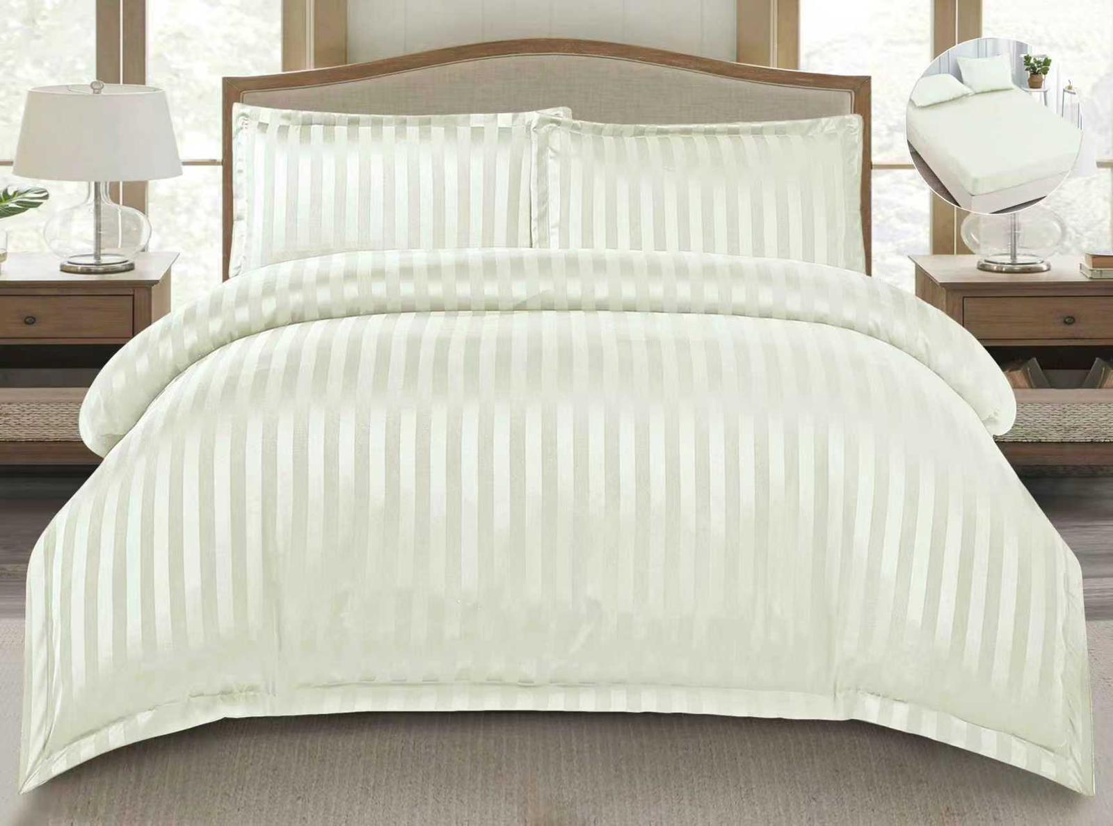 Lenjerie de pat bumbac Damasc Hotelier - cu elastic - 6 piese | 18225-TL