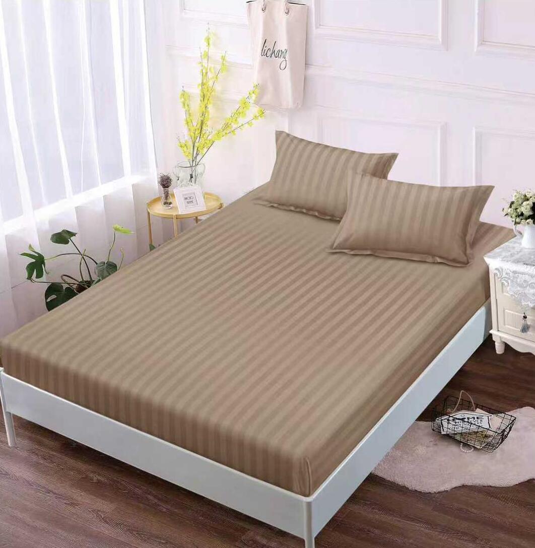 Husa de pat bumbac damasc cu elastic - 3 piese | 18215-TL