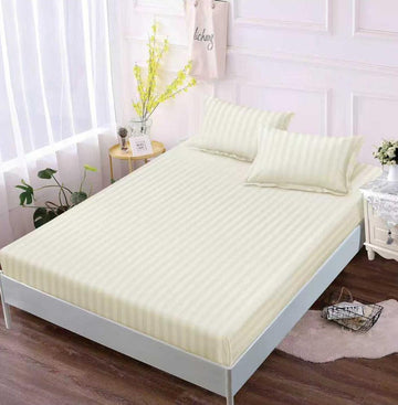 Husa de pat bumbac damasc cu elastic - 3 piese | 18212-TL