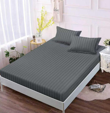 Husa de pat bumbac damasc cu elastic - 3 piese | 18209-TL