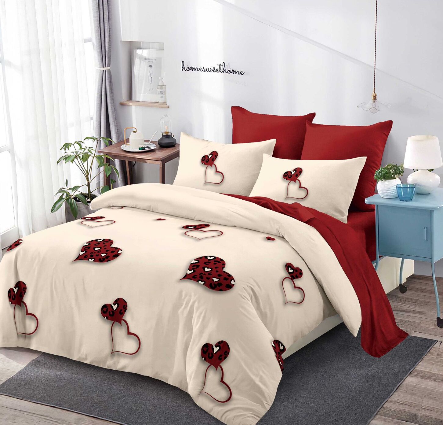 Lenjerie de pat bumbac finet cu elastic – 6 piese | 18531-PR
