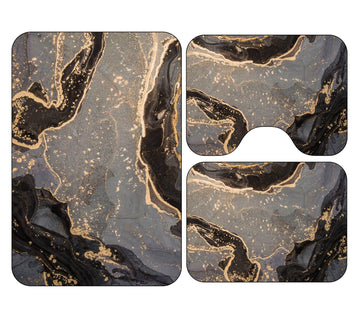 Covorase de baie, 3 piese, 3D, Antiderapante | 18594