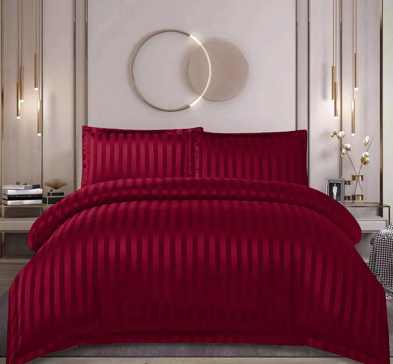 Lenjerie de pat damasc cu elastic - Horeca Premium - 4 piese | 19183-VH
