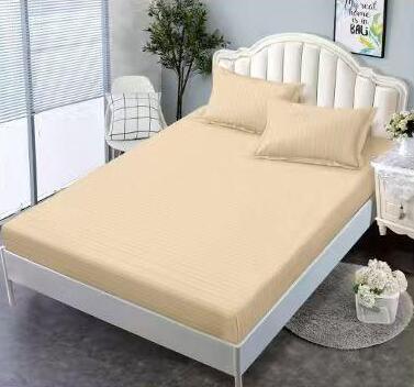 Lenjerie de pat bumbac damasc cu elastic - Premium - 4 piese | 19228-CL