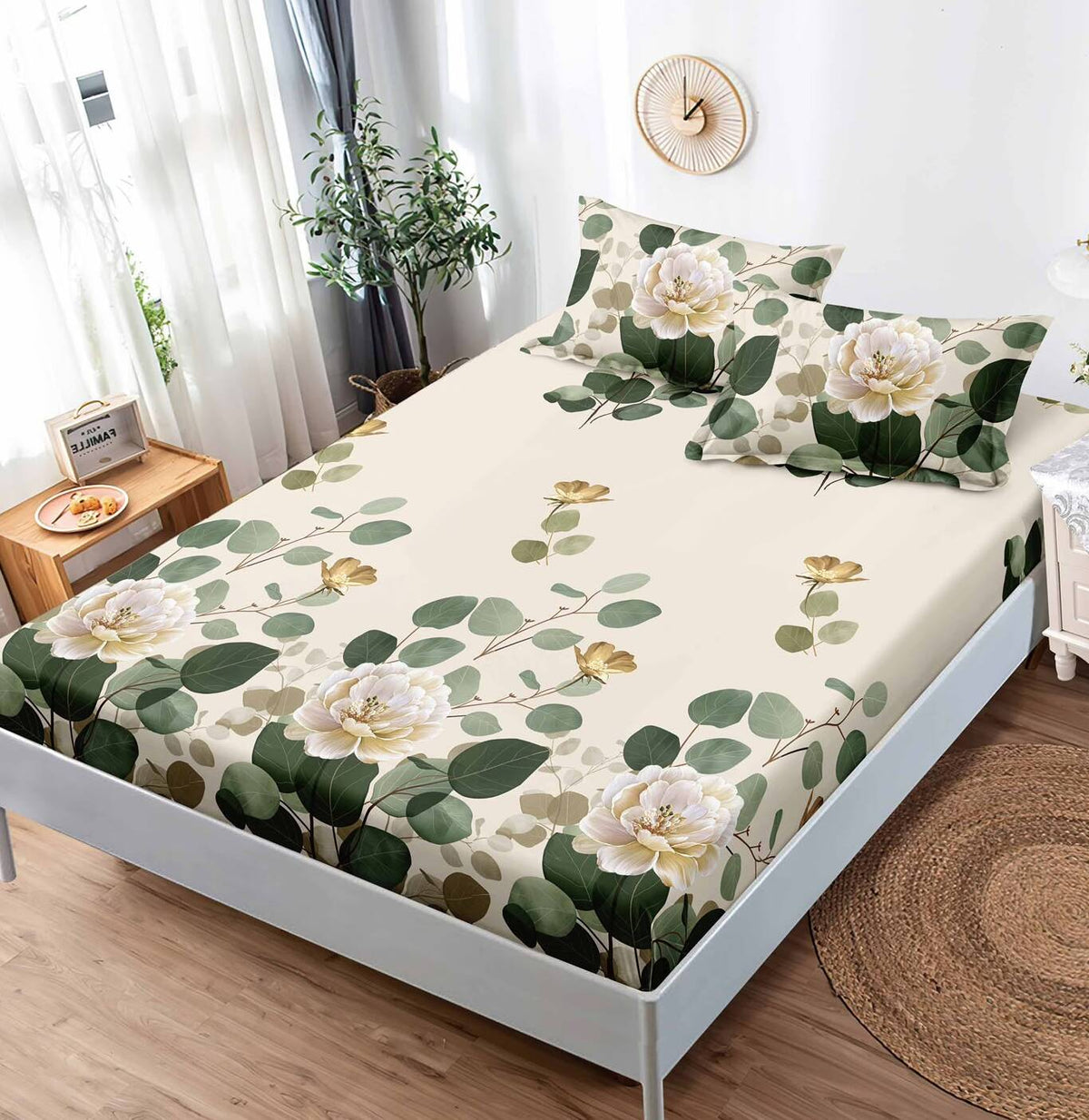 Husa de pat bumbac finet Premium - 3 piese | 19308-TL