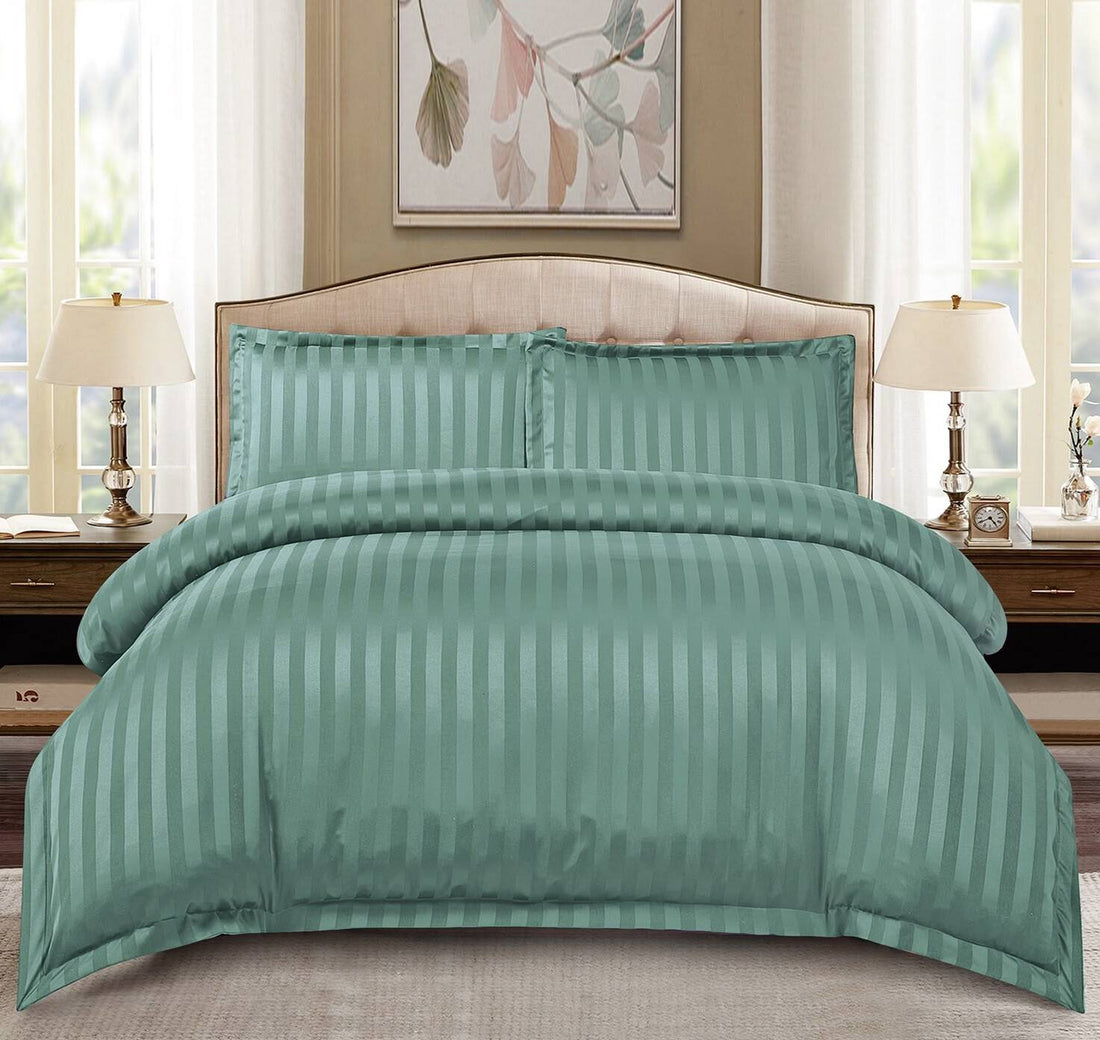 Lenjerie de pat damasc Deluxe gama Horeca - cu elastic - 4 piese | 19360-PR