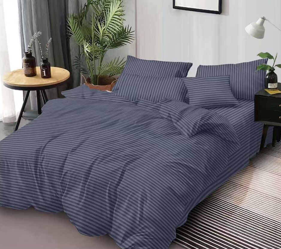 Lenjerie de pat bumbac Damasc hotelier - cu elastic - 6 piese | 19513-SE