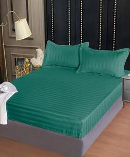 Lenjerie de pat damasc Deluxe gama Horeca - cu elastic - 4 piese | 19367-PR