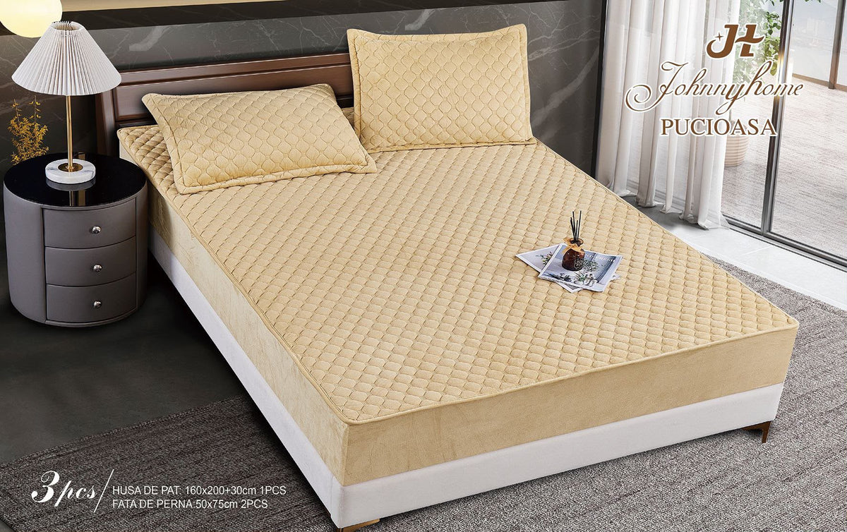Topper bumbac + 2 fete de perna / 160x200cm | 19707-C