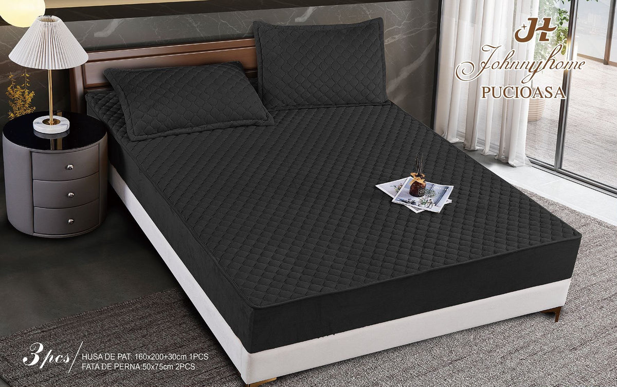 Topper bumbac + 2 fete de perna / 160x200cm | 19708-C