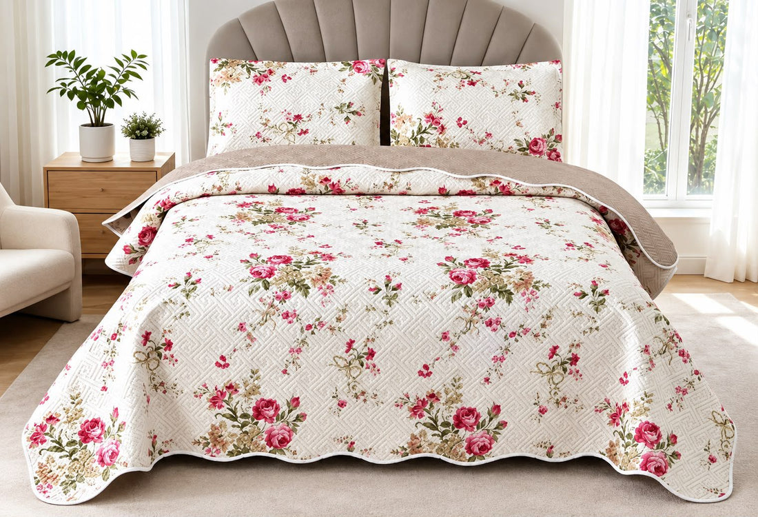 Cuvertura de pat bumbac satinat - 3 piese | 19771-CH
