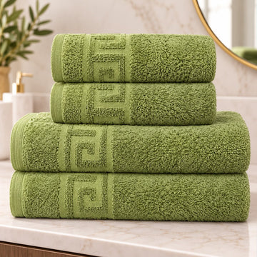 Set 4 prosoape HORECA - Greek Border / 500g - Olive Green